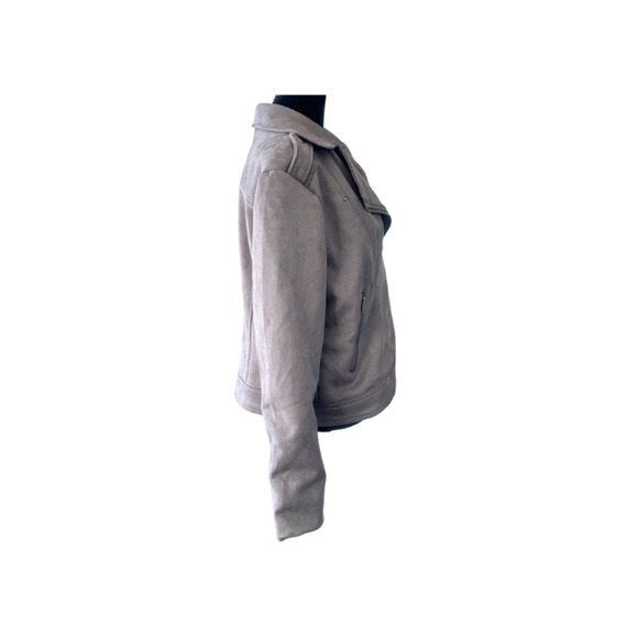 Philosophy Republic Clothing Jacket Moto Faux Suede Charcoal Grey Women’s Size L - Picture 2 of 7